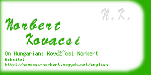 norbert kovacsi business card